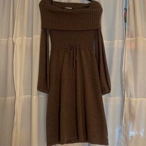 Calvin Klein Brown Long Sleeve Knit Dress